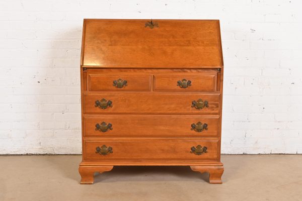 Ethan Allen Early American Solid Maple and Birch Drop Front Secretary Desk - Image 2