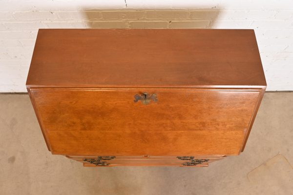 Ethan Allen Early American Solid Maple and Birch Drop Front Secretary Desk - Image 9