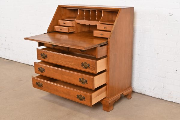 Ethan Allen Early American Solid Maple and Birch Drop Front Secretary Desk - Image 6