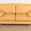 Ligne Roset Modern Yellow Leather Sofa or Loveseat - Image 2
