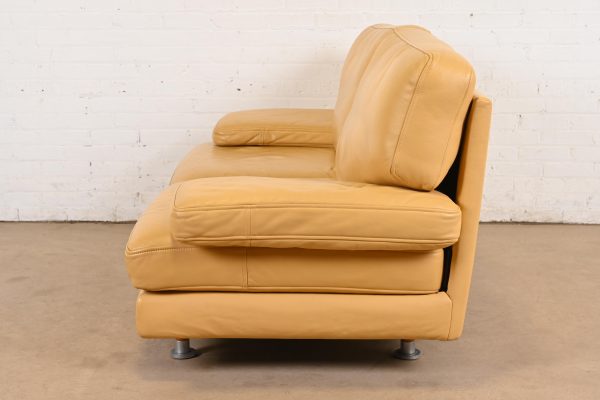 Ligne Roset Modern Yellow Leather Sofa or Loveseat - Image 9