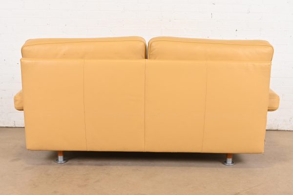Ligne Roset Modern Yellow Leather Sofa or Loveseat - Image 10
