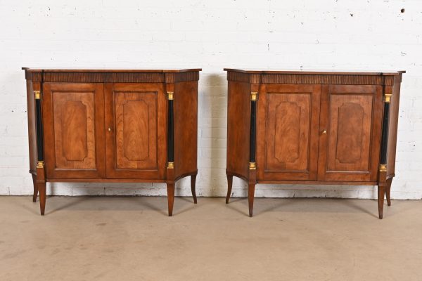 Baker Furniture Neoclassical Cherry Wood and Parcel Ebonized Sideboard or Bar Cabinet, Circa 1960s - Image 10