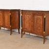 Baker Furniture Neoclassical Cherry Wood and Parcel Ebonized Sideboards or Bar Cabinets, Pair - Image 3