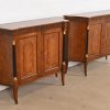 Baker Furniture Neoclassical Cherry Wood and Parcel Ebonized Sideboards or Bar Cabinets, Pair - Image 4