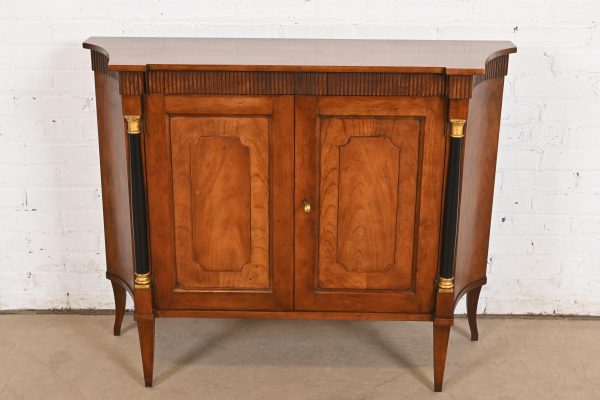 Baker Furniture Neoclassical Cherry Wood and Parcel Ebonized Sideboard or Bar Cabinet, Circa 1960s - Image 2