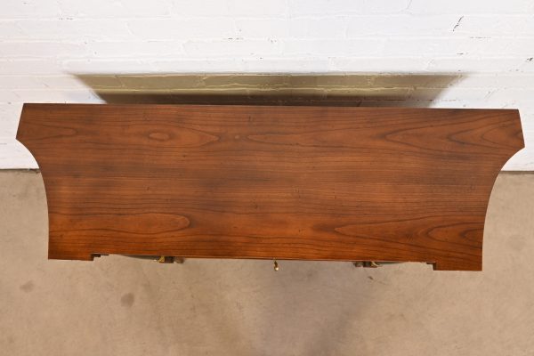 Baker Furniture Neoclassical Cherry Wood and Parcel Ebonized Sideboard or Bar Cabinet, Circa 1960s - Image 7
