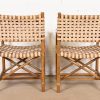 McGuire Hollywood Regency Organic Modern Bamboo and Woven Leather Club Chairs, Pair - Image 11