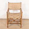 McGuire Hollywood Regency Organic Modern Bamboo and Woven Leather Club Chair - Image 3