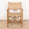 McGuire Hollywood Regency Organic Modern Bamboo and Woven Leather Club Chair - Image 2