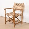 McGuire Hollywood Regency Organic Modern Bamboo and Woven Leather Club Chair