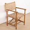 McGuire Hollywood Regency Organic Modern Bamboo and Woven Leather Club Chair - Image 4