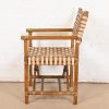 McGuire Hollywood Regency Organic Modern Bamboo and Woven Leather Club Chair - Image 9
