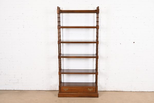 Ethan Allen Georgian Carved Cherry Wood Étagère or Bookcase - Image 2