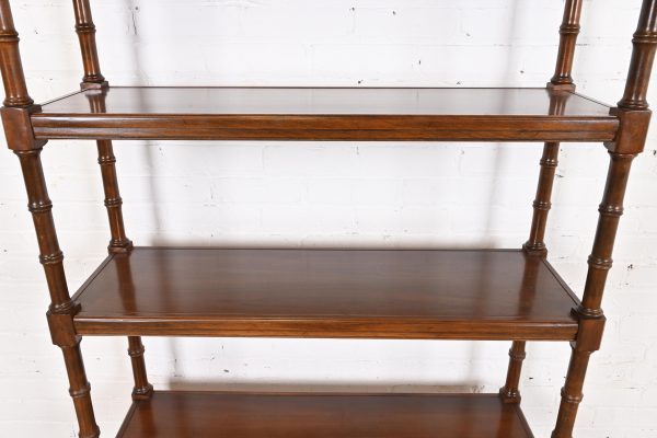 Ethan Allen Georgian Carved Cherry Wood Étagère or Bookcase - Image 7