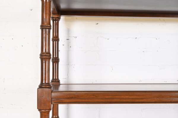 Ethan Allen Georgian Carved Cherry Wood Étagère or Bookcase - Image 6