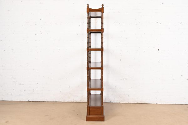 Ethan Allen Georgian Carved Cherry Wood Étagère or Bookcase - Image 10