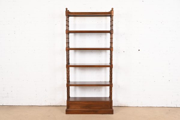 Ethan Allen Georgian Carved Cherry Wood Étagère or Bookcase - Image 11