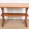 Gustav Stickley Antique Mission Oak Arts & Crafts Trestle Library Table or Writing Desk, Circa 1910 - Image 2