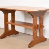 Gustav Stickley Antique Mission Oak Arts & Crafts Trestle Library Table or Writing Desk, Circa 1910 - Image 4