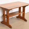Gustav Stickley Antique Mission Oak Arts & Crafts Trestle Library Table or Writing Desk, Circa 1910