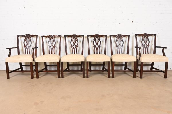 Kindel Furniture Georgian Carved Mahogany Dining Chairs, Set of Six - Image 2