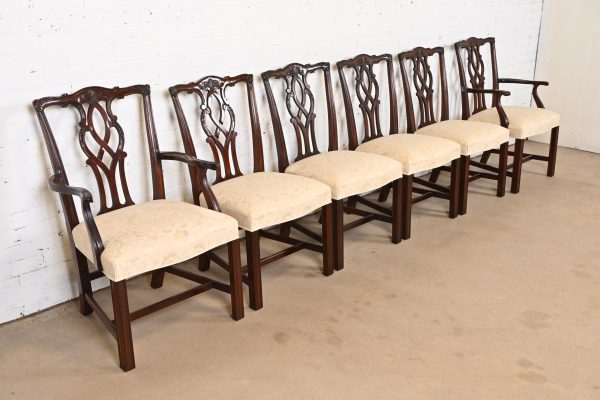 Kindel Furniture Georgian Carved Mahogany Dining Chairs, Set of Six - Image 4