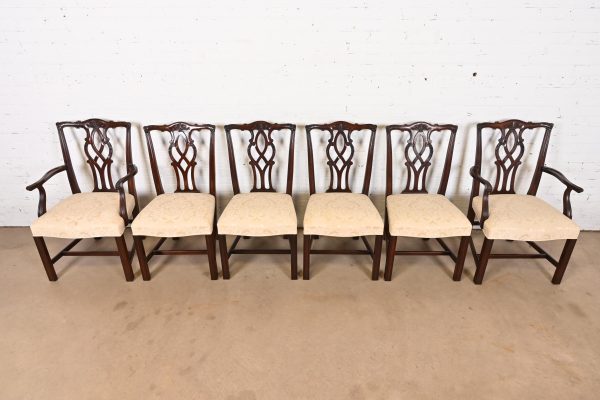 Kindel Furniture Georgian Carved Mahogany Dining Chairs, Set of Six - Image 5