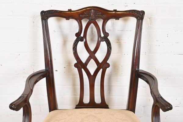 Kindel Furniture Georgian Carved Mahogany Dining Chairs, Set of Six - Image 8