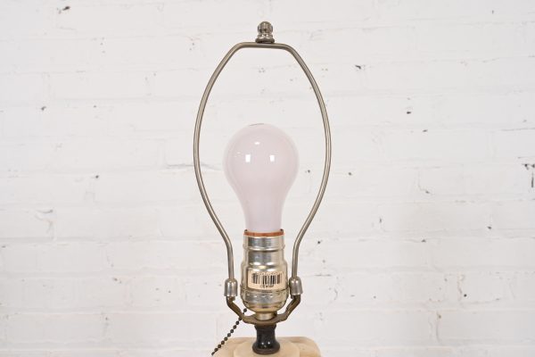 Neoclassical Italian Carrara Marble Column Tall Table Lamp, Circa 1960s - Image 4
