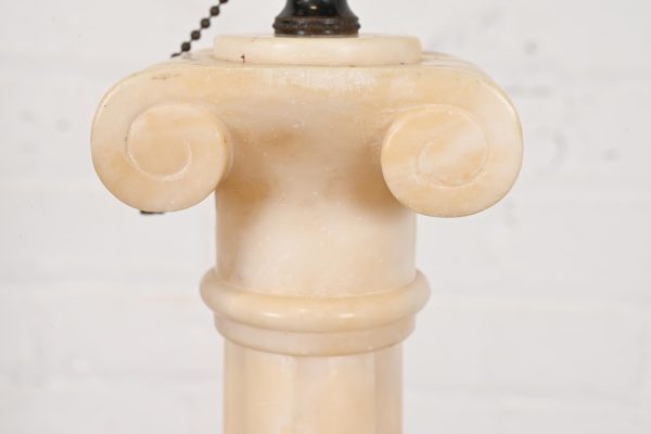 Neoclassical Italian Carrara Marble Column Tall Table Lamp, Circa 1960s - Image 5