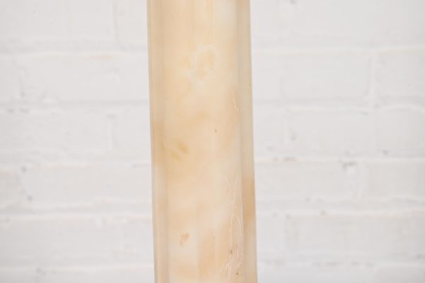 Neoclassical Italian Carrara Marble Column Tall Table Lamp, Circa 1960s - Image 6