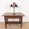 Tiffany Studios Style Arts & Crafts Bronze Table Lamp With Stained Glass Shade, Circa 1930s - Image 11
