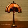 Tiffany Studios Style Arts & Crafts Bronze Table Lamp With Stained Glass Shade, Circa 1930s - Image 8