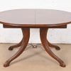 Italian Provincial Carved Cherry Wood Pedestal Extension Dining Table by Emanuel Morez, Newly Refinished - Image 7