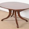 Italian Provincial Carved Cherry Wood Pedestal Extension Dining Table by Emanuel Morez, Newly Refinished - Image 8