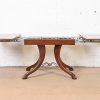 Italian Provincial Carved Cherry Wood Pedestal Extension Dining Table by Emanuel Morez, Newly Refinished - Image 6
