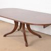 Italian Provincial Carved Cherry Wood Pedestal Extension Dining Table by Emanuel Morez, Newly Refinished - Image 3