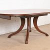 Italian Provincial Carved Cherry Wood Pedestal Extension Dining Table by Emanuel Morez, Newly Refinished - Image 4