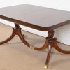 Baker Furniture Style Georgian Mahogany Double Pedestal Extension Dining Table, Newly Refinished - Image 8