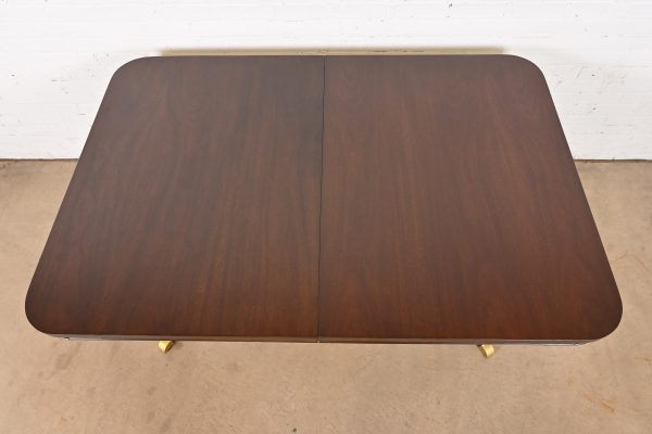 Baker Furniture Style Georgian Mahogany Double Pedestal Extension Dining Table, Newly Refinished - Image 9