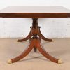 Baker Furniture Style Georgian Mahogany Double Pedestal Extension Dining Table, Newly Refinished - Image 11