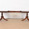 Baker Furniture Style Georgian Mahogany Double Pedestal Extension Dining Table, Newly Refinished - Image 6