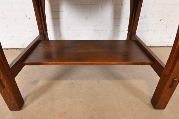 Gustav Stickley Mission Oak Arts & Crafts Writing Desk or Library Table, Circa 1910 - Image 8