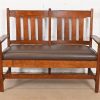 Stickley Brothers Antique Mission Oak Arts & Crafts Bench or Settee, Circa 1900 - Image 2