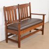 Stickley Brothers Antique Mission Oak Arts & Crafts Bench or Settee, Circa 1900 - Image 4