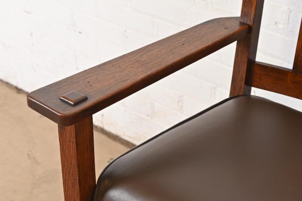 Stickley Brothers Antique Mission Oak Arts & Crafts Bench or Settee, Circa 1900 - Image 7
