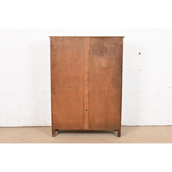 Antique American Empire Carved Oak Glass Front Bookcase, Circa 1890 - Image 9