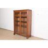 Antique American Empire Carved Oak Glass Front Bookcase, Circa 1890 - Image 3