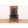 Antique Mission Oak Arts & Crafts Monumental Throne Chair, Circa 1900 - Image 2